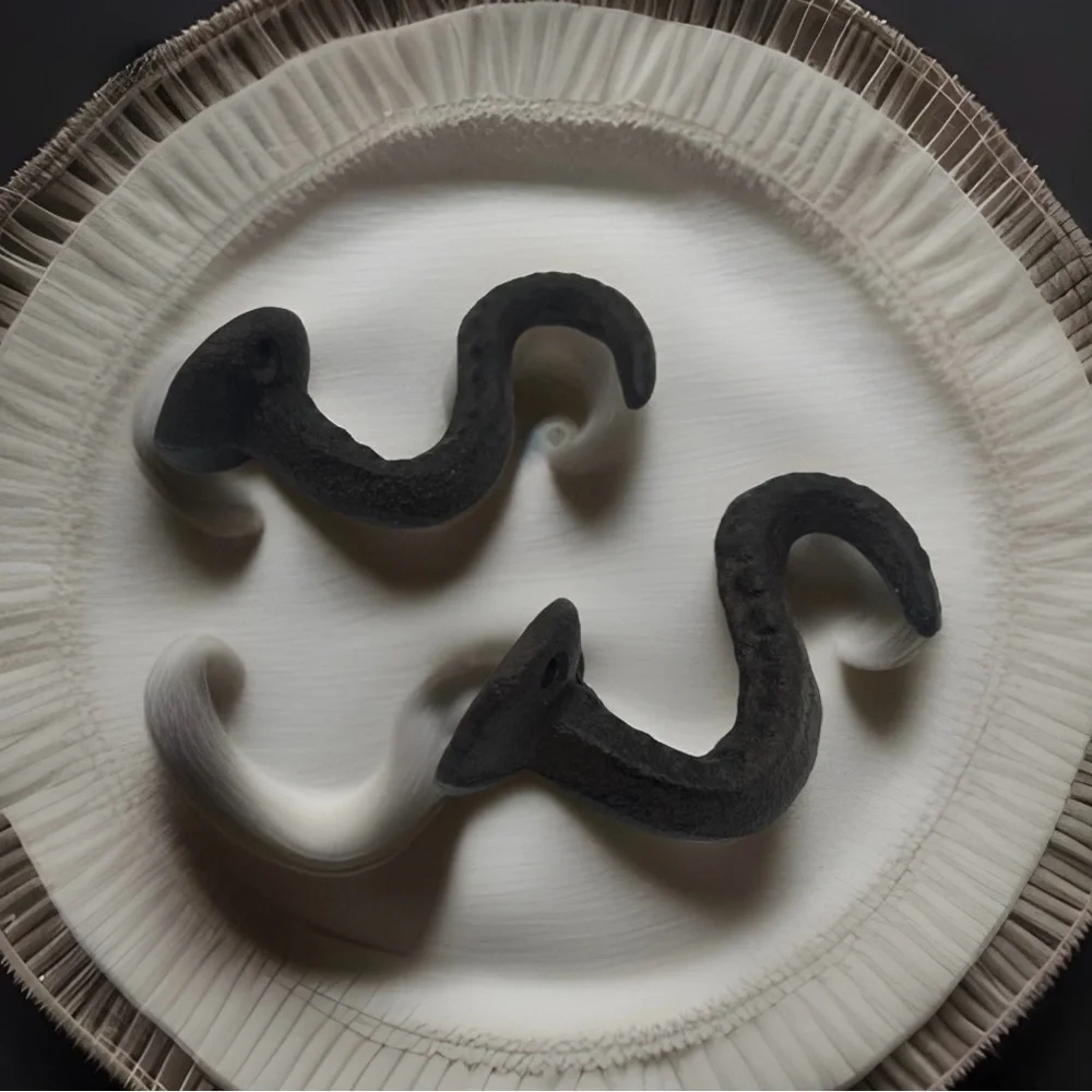2 Brown Cast Iron Wall Hooks OCTOPUS TENTACLE, Bathroom Towel/Coat Hook Nautical